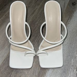 White shien heels size 6.5 never worn out of house 4 inch heel